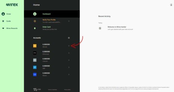 wirex penezenka registrace
