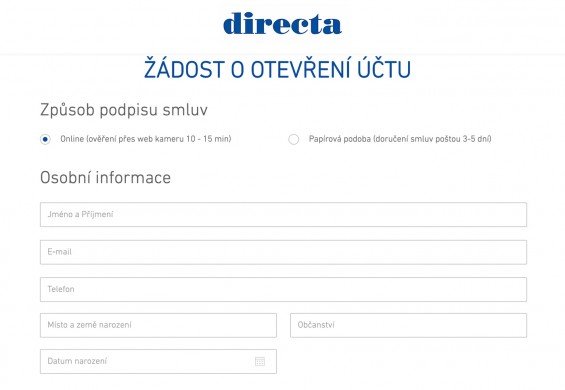 Online registrační formulář