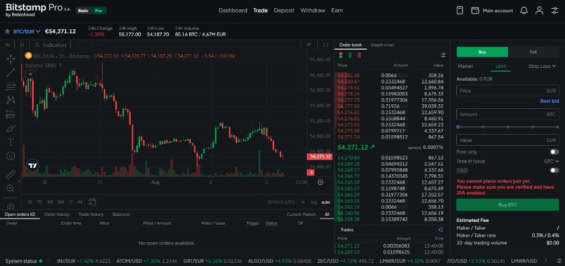Rozhraní Pro na burze Bitstamp