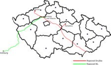 Mapa ropovodů do České republiky