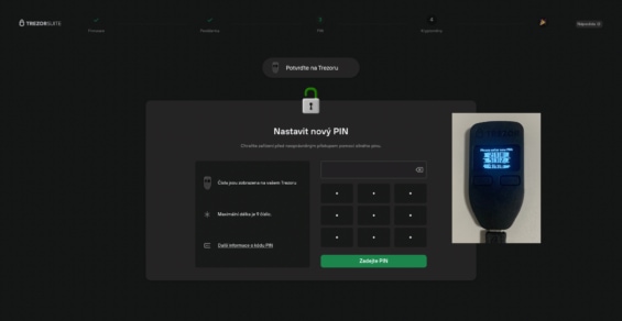 Nastavení PIN kódu v Trezoru