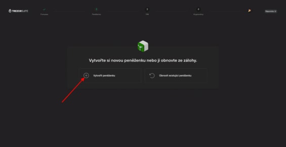 Vytvořit novou peněženku na Trezoru