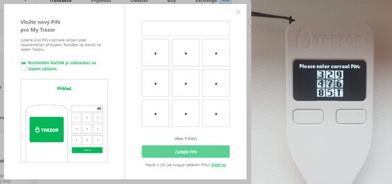trezor pin kod