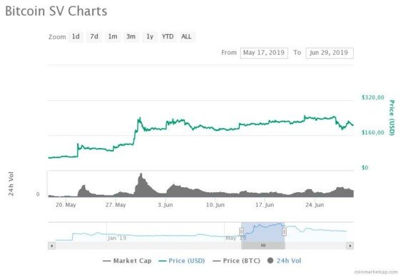 Vývoj kurzu v době jeho největšího nárůstu až do historického maxima v červnu 2019. Zdroj: cointelegraph.com