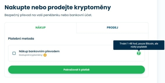 Finex.cz směnárna, obrazovka 1