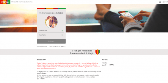 Přihlaseni do internetoveho bankovnictvi mBank