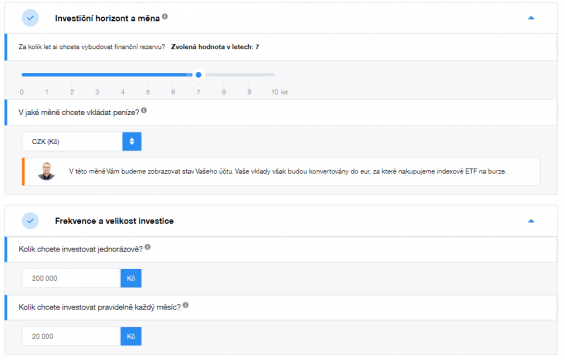 Ukázka otázek vstupního dotazníku u Finax