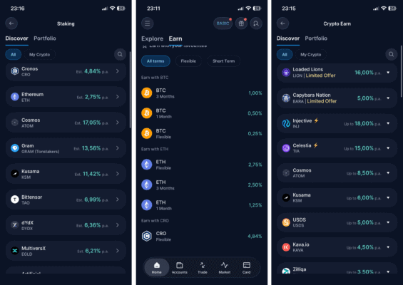 Earn a Staking na Crypto.com