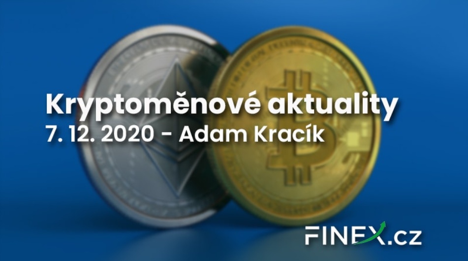 Kryptoměnové aktuality – Bitcoin drží 19 000 dolarů
