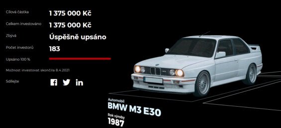 Příklad úpisu: BMW M3 E30