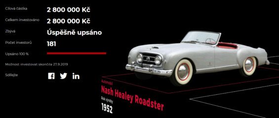 Příklad úpisu: Nash Healey Roadster 1952