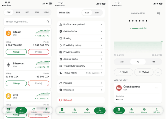 Mobilní aplikace Coinero