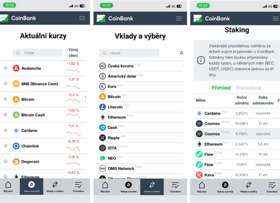 Mobilní aplikace Coinero