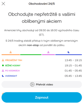 Zapnutí funkce obchodování 24/5 na Trading 212 při zadávání příkazu