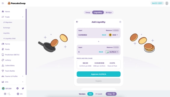 Liquidity pool na PancakeSwap - recenze