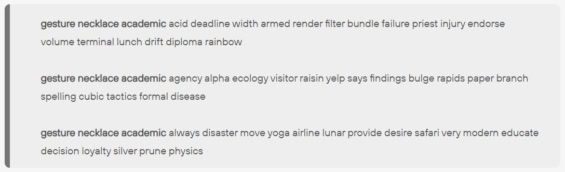 Ukázka 3složkového Shamir backupu