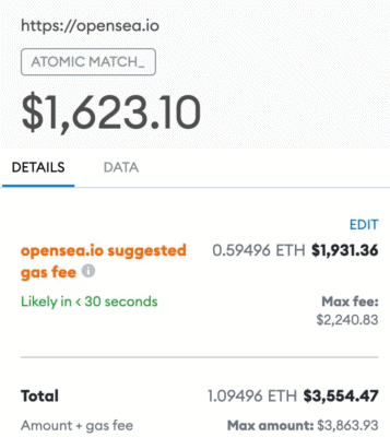 Enormní poplatky na Opensea