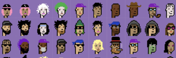 Ukázka několika NFT CryptoPunks