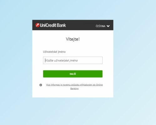 Přihlášení online banking