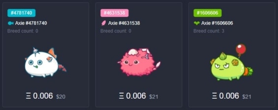 cena axies infinity