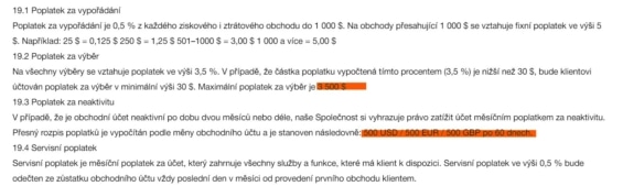 LiteGap si účtuje podezřele vysoké poplatky včetně poplatku za neaktivitu – pravděpodobně se tak snaží z klientů vylákat další peníze i v případě, že již vědí, že se jedná o podvod. 