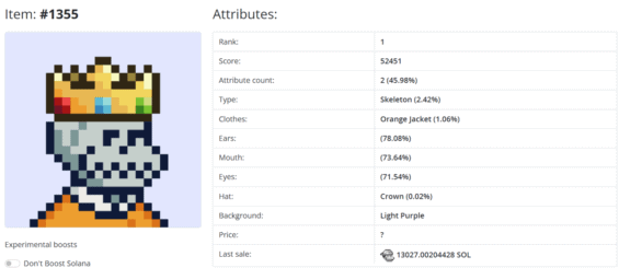 Solana NFT boří další metu, Monkey NFT bylo prodáno za $2,1M