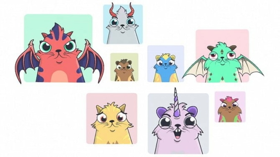 Některé z NFT CryptoKitties