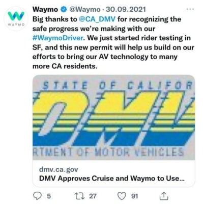 Waymo Twitter 