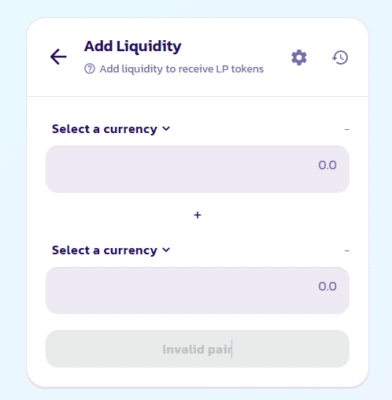 Rozhraní pro liquidity mining