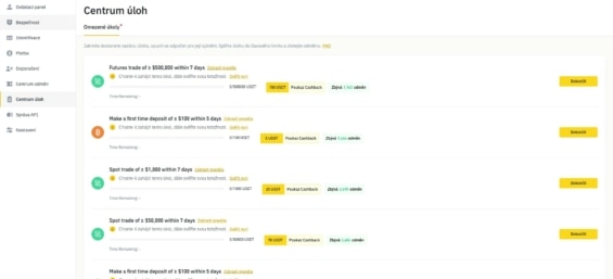 Centrum odměn bude obsahovat Vouchery čekající na splnění podmínek