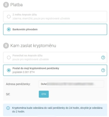 Nákup kryptoměn bez registrace