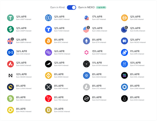 Zhodnocení kryptoměn při vyplácení v NEXO