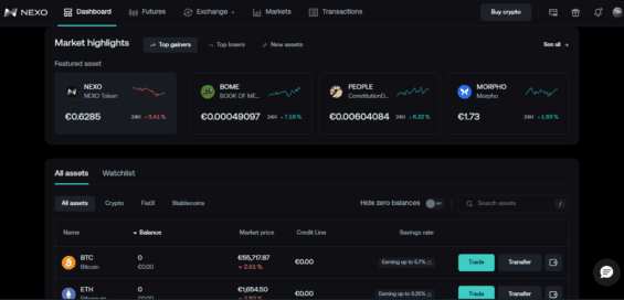 Obchodní platforma Nexo