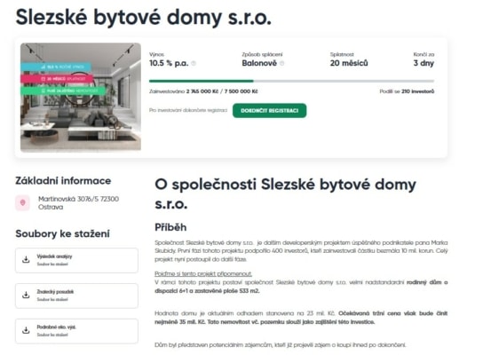 Detail nabídky investiční příležitosti 