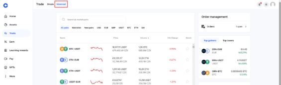 Coinbase burza advanced trade