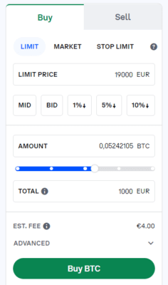 Coinbase limit order