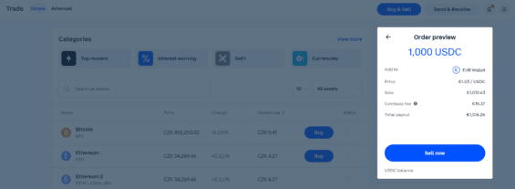 Coinbase směnárna order preview