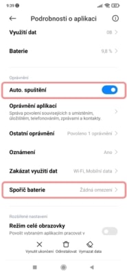 Vypnutí spořiče baterie pro Sweatcoin a nastavení automatického spouštění