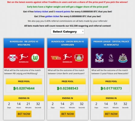 BETTING na Freebitco.in