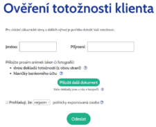 Ověření totožnosti zákazníka