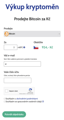 Prodej Bitcoinu na ccShopu