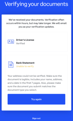 coinbase proof of address neúspěšný