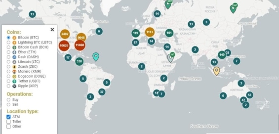 Síť kryptoměnových bankomatů