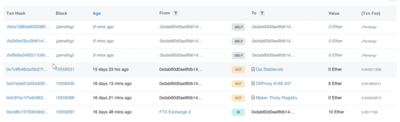 Třetí transakce odshora je příčinou celého problému - jakmile validátoři ověří tuto transakci, ihned ověří i dvě další