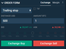 Trailing stop na Bitfinexu