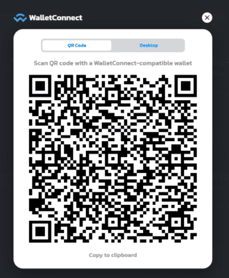 QR kód, který je nutné naskenovat z aplikace Trust Wallet