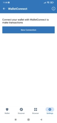 Seznam připojení přes WalletConnect