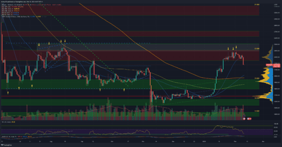 Bitcoin na denním grafu