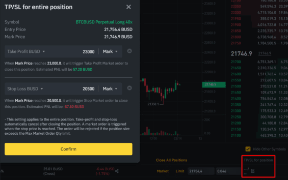 Binance Futures TP SL