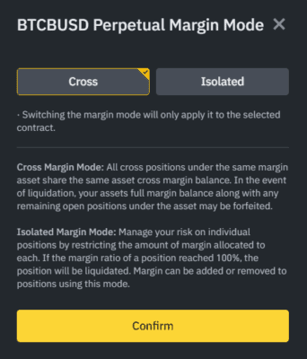 Cross Isolated Margin mód